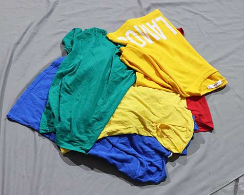colored uncut cotton rags