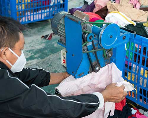 cotton rags cutting