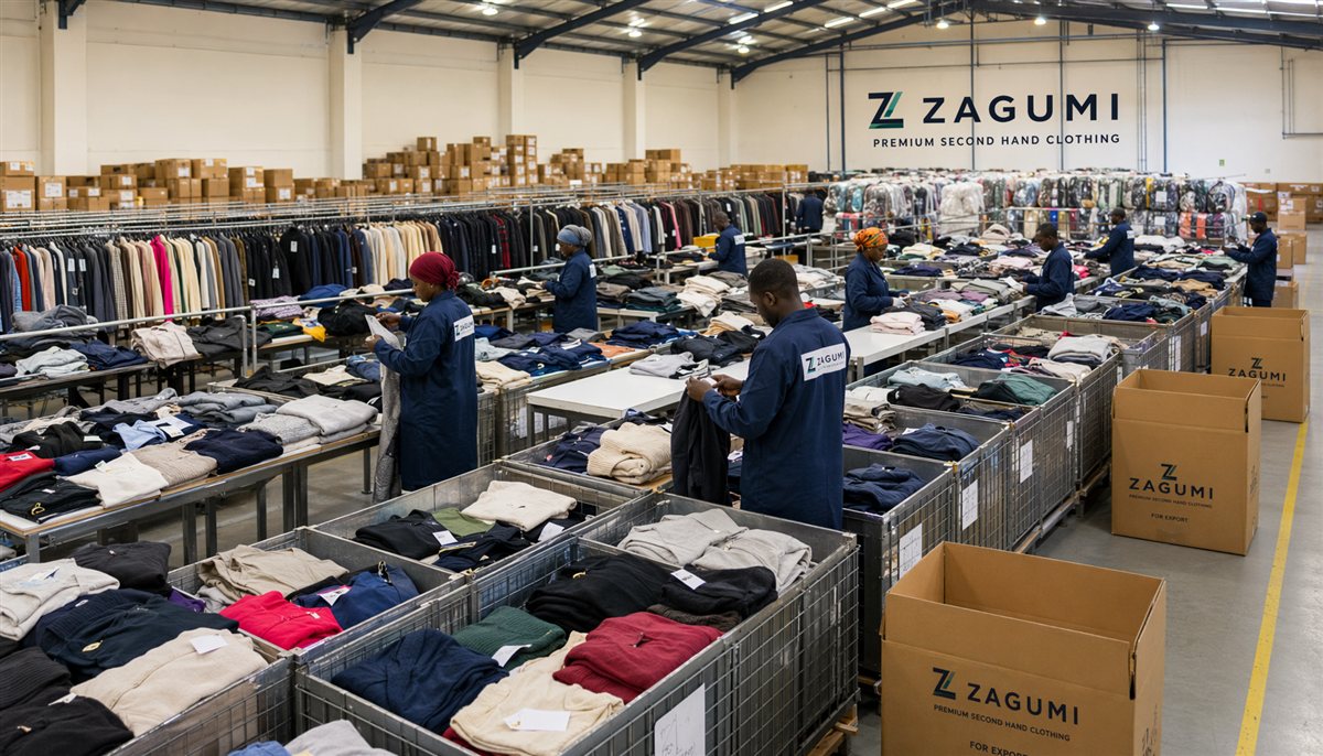 premiumsecondhandclothesinbulksortingandinspectionprocessatZagumifactory